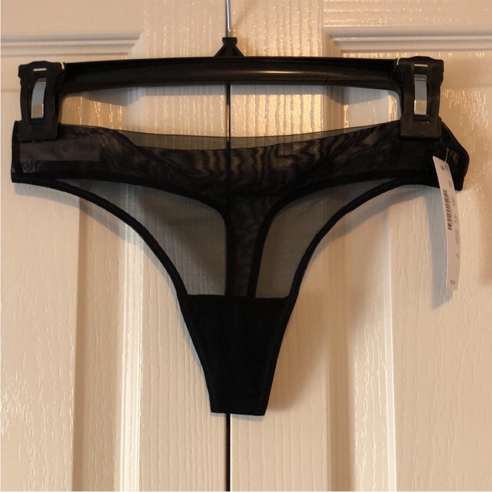 NWT J. crew Black Mesh Thong - set of 2